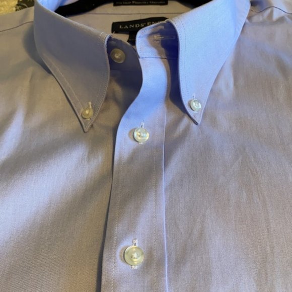 Land’s End Pinpoint Oxford Short Sleeve Shirt - Picture 9 of 12